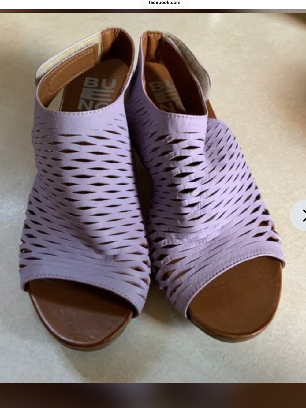 Bueno Lavender Laser-Cut Slingback Sandal